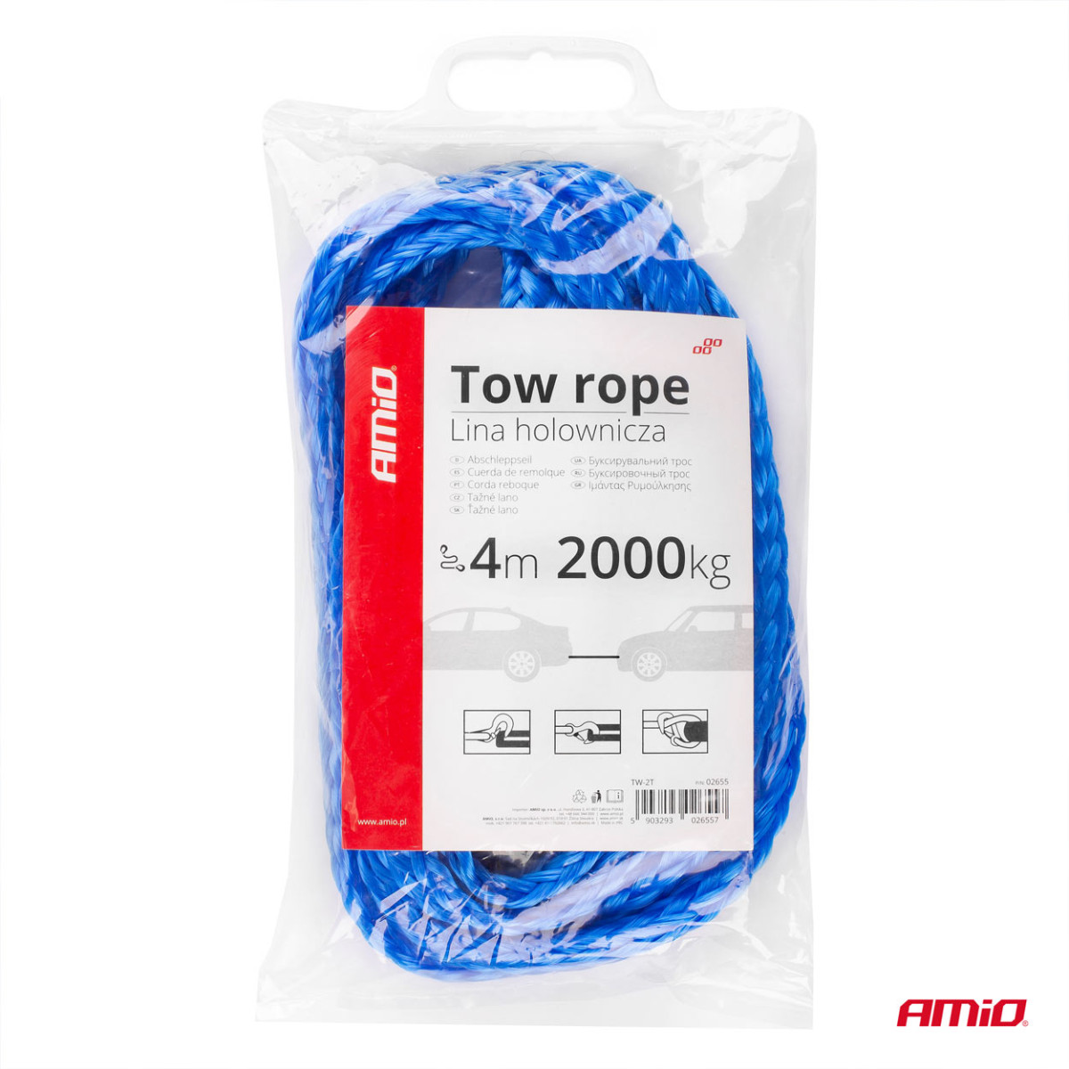 Tow Rope 4m 2000kg TW-2T