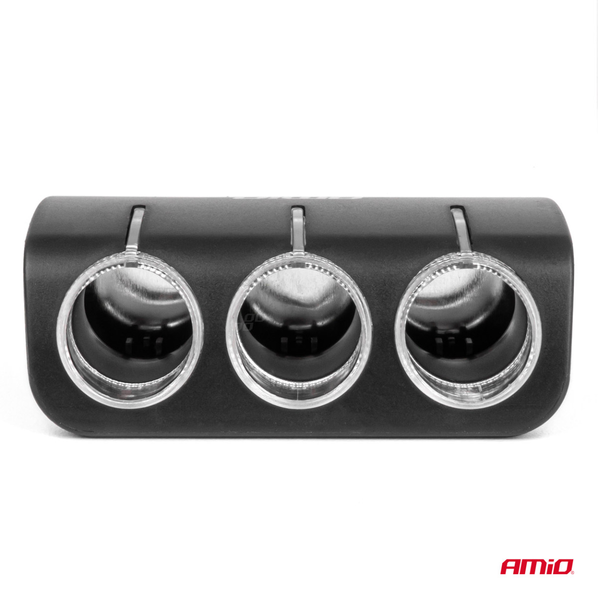 Trīs kontaktligzdu cigarešu šķiltavas pagarinātājs 12/24V 120W 80 cm AMIO-04359