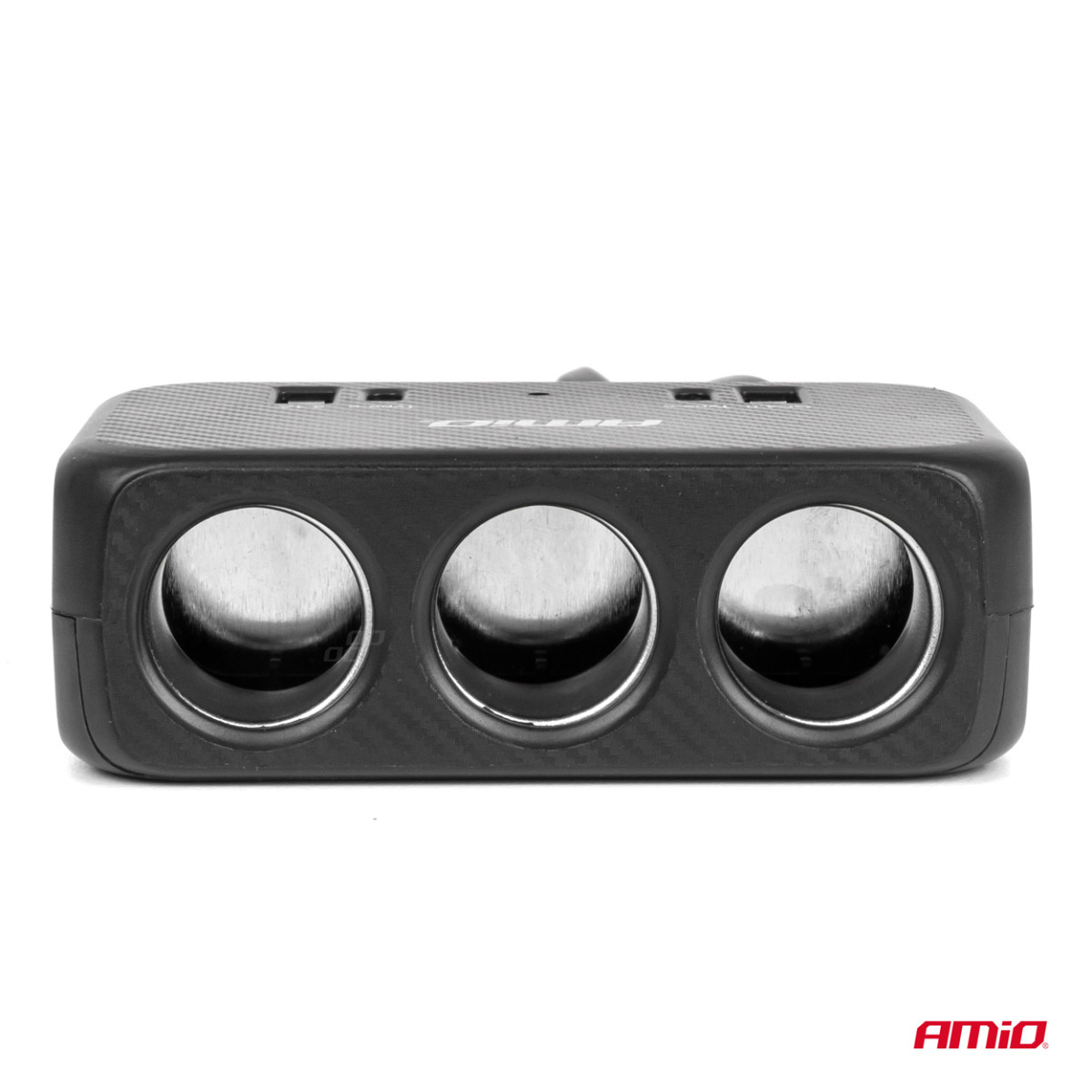 Trīs kontaktligzdu pagarinātājs ar lādētāju 1x USB-A + 1x USB-C QC 4.0 12/24V 120W 80 cm AMIO-04365