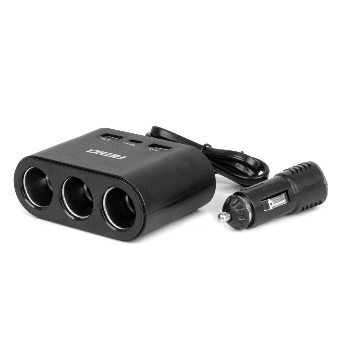 Trīs kontaktligzdu pagarinātājs ar lādētāju 2x USB-A + 1x USB-C 12/24V 120W 70 cm AMIO-04361