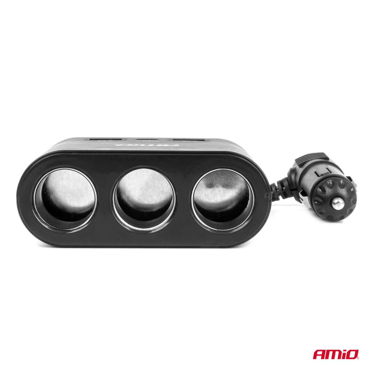 Trīs kontaktligzdu pagarinātājs ar lādētāju 2x USB-A + 1x USB-C 12/24V 120W 70 cm AMIO-04361