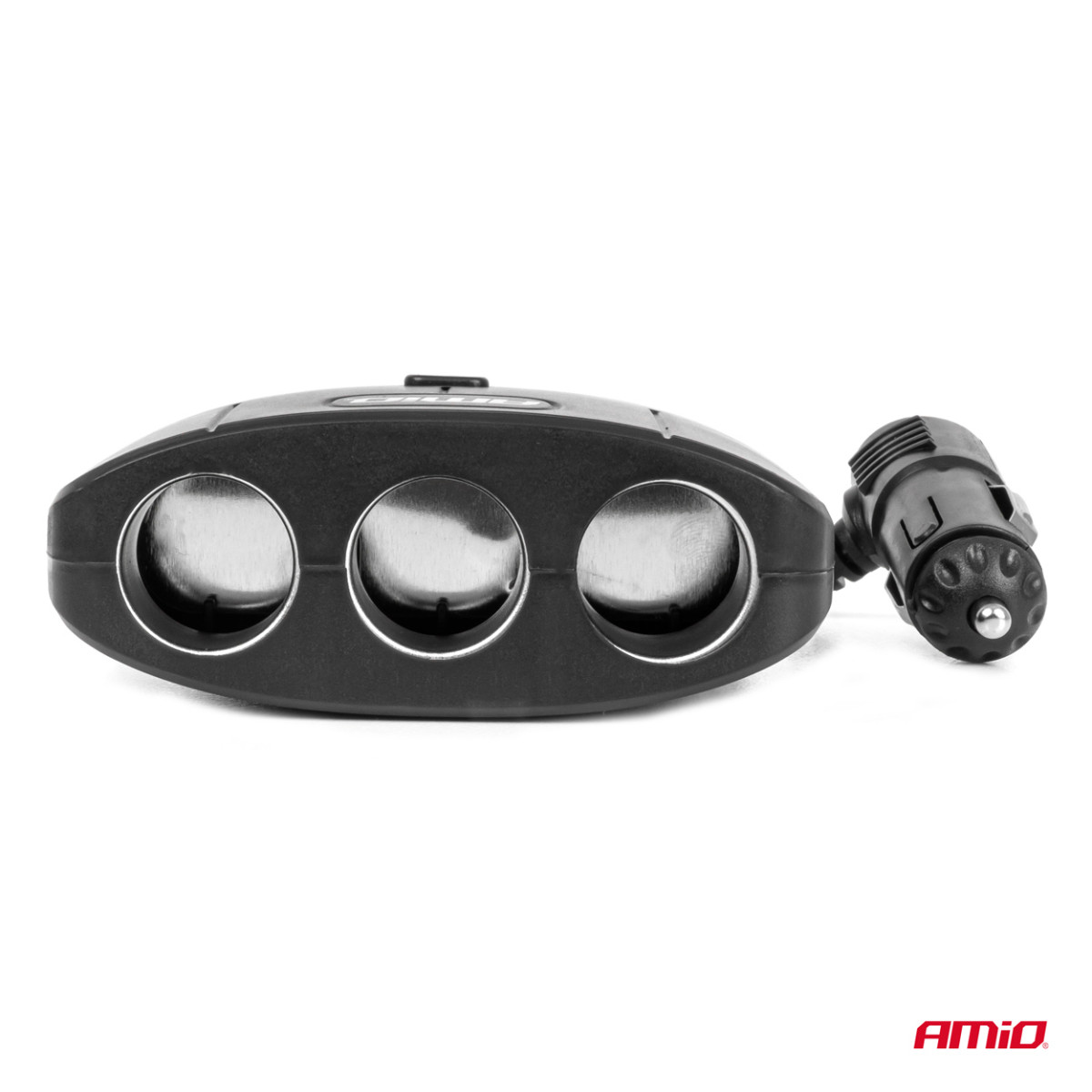 Trīs kontaktligzdu pagarinātājs ar lādētāju un ieslēgšanas/izslēgšanas pogu 2x USB-A 12/24V 100W 70 cm AMIO-04362