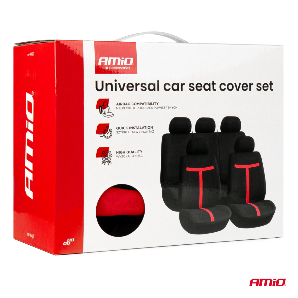 Universāli sēdekļu pārvalki SC-07 - melni/sarkani