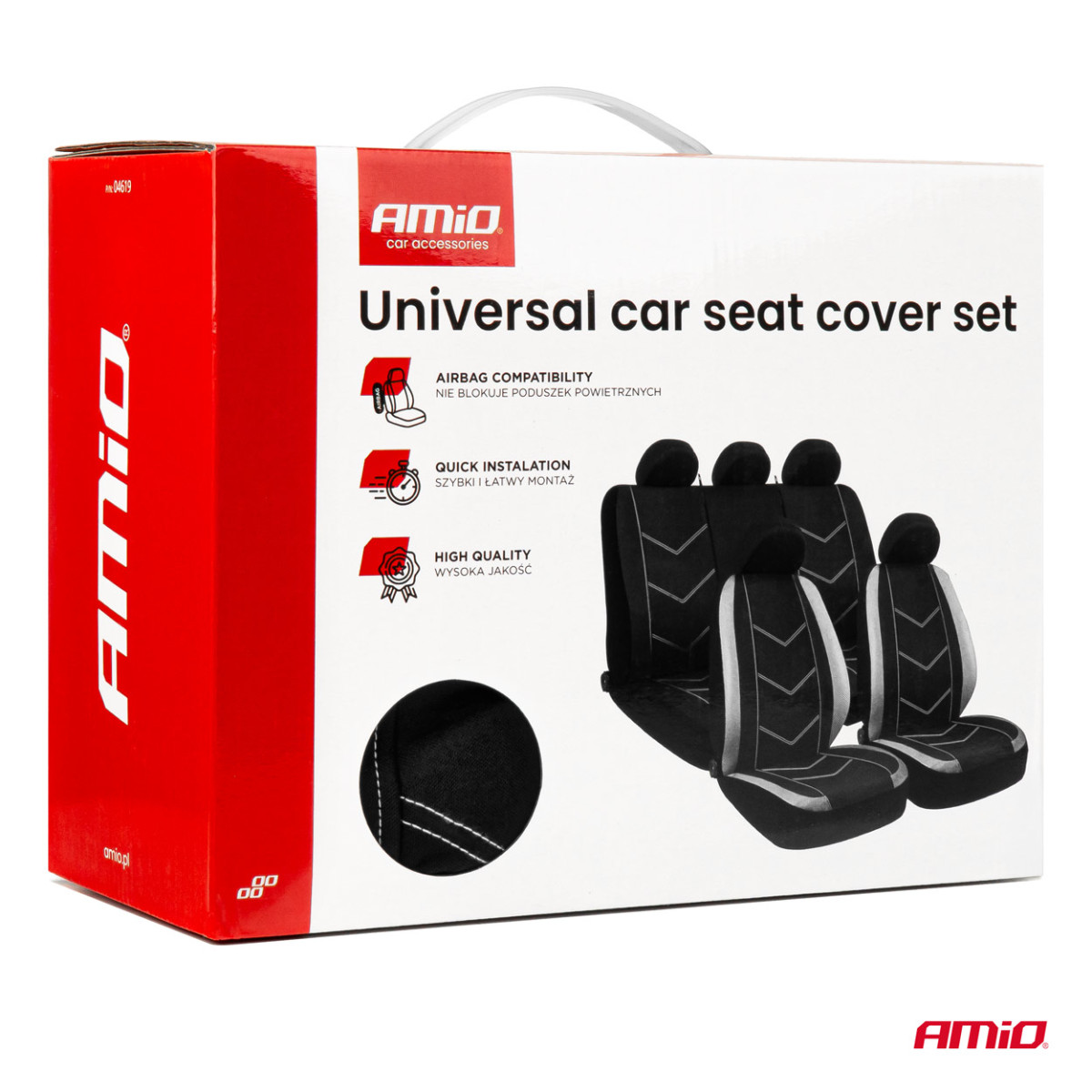 Universāli sēdekļu pārvalki SC-19 - melni/pelēki