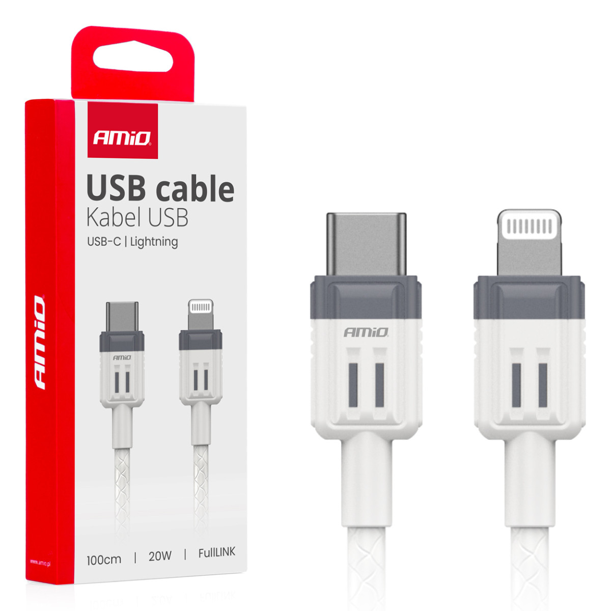 USB-C uz Lightning iPhone kabelis 20W 100 cm FullLINK AMIO-03910