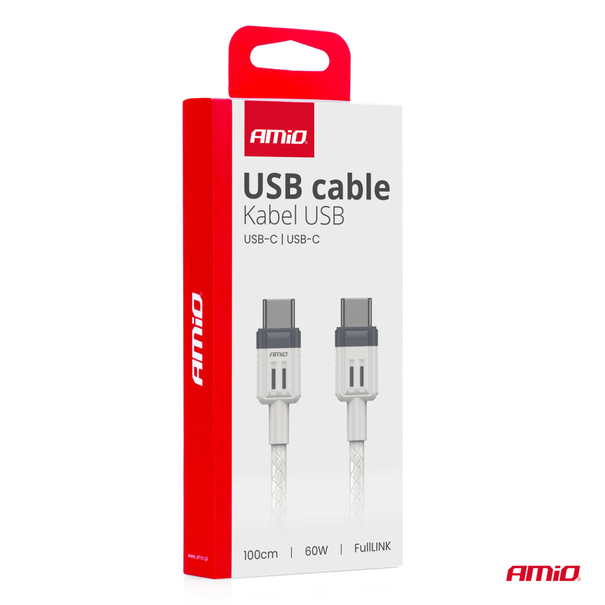 USB-C uz USB-C kabelis 60W 100cm FullLINK AMIO-03908