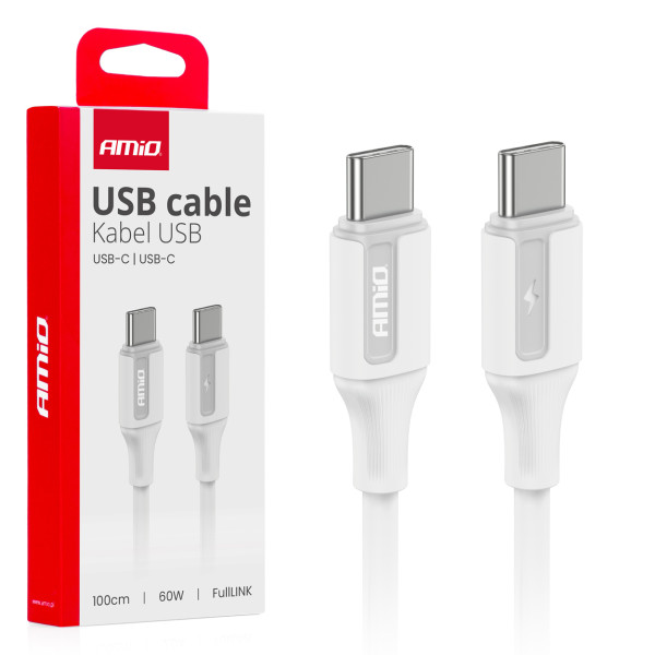 USB-C uz USB-C kabelis 60W 100 cm FullLINK AMIO-03920