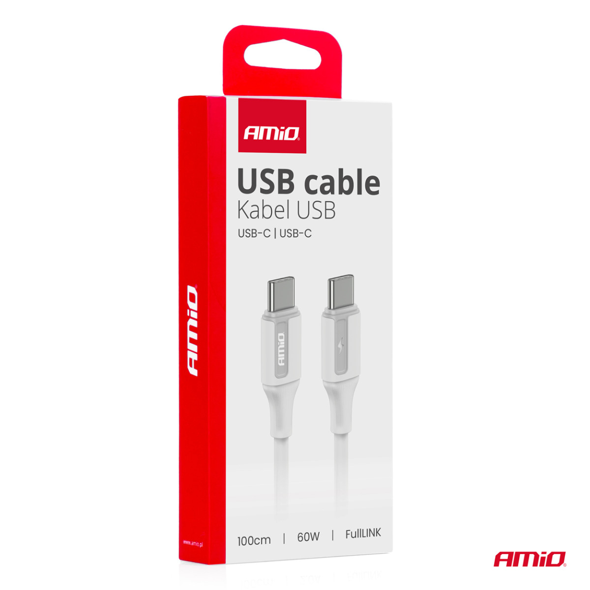 USB-C uz USB-C kabelis 60W 100 cm FullLINK AMIO-03920