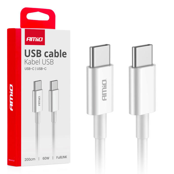 USB-C - USB-C kabelis 60W 200cm FullLINK AMIO-03897