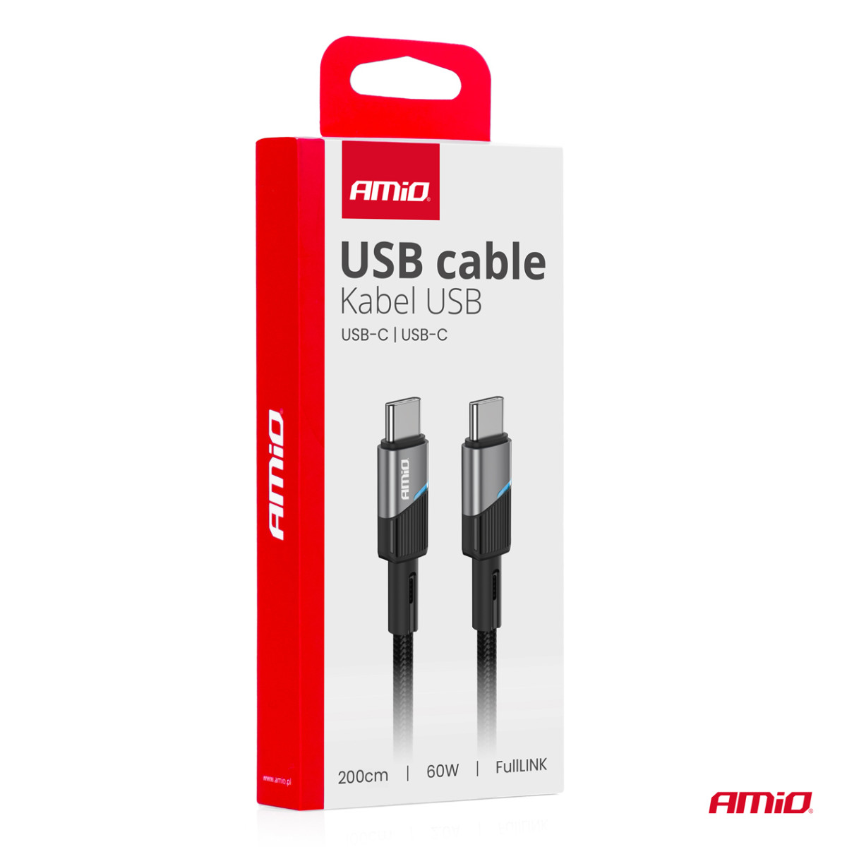 USB-C uz USB-C kabelis 60W 200 cm FullLINK AMIO-03927