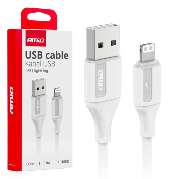 USB-A uz Lightning kabelis iPhone 3A 100 cm FullLINK AMIO-03919