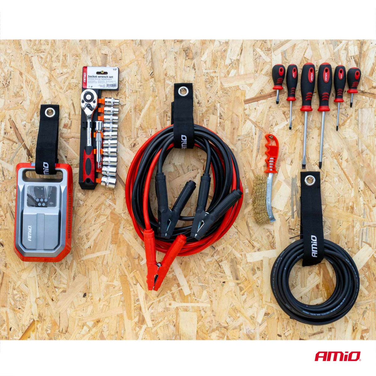 Velcro stiprinājuma siksna 50 × 410 mm, AMIO-03284