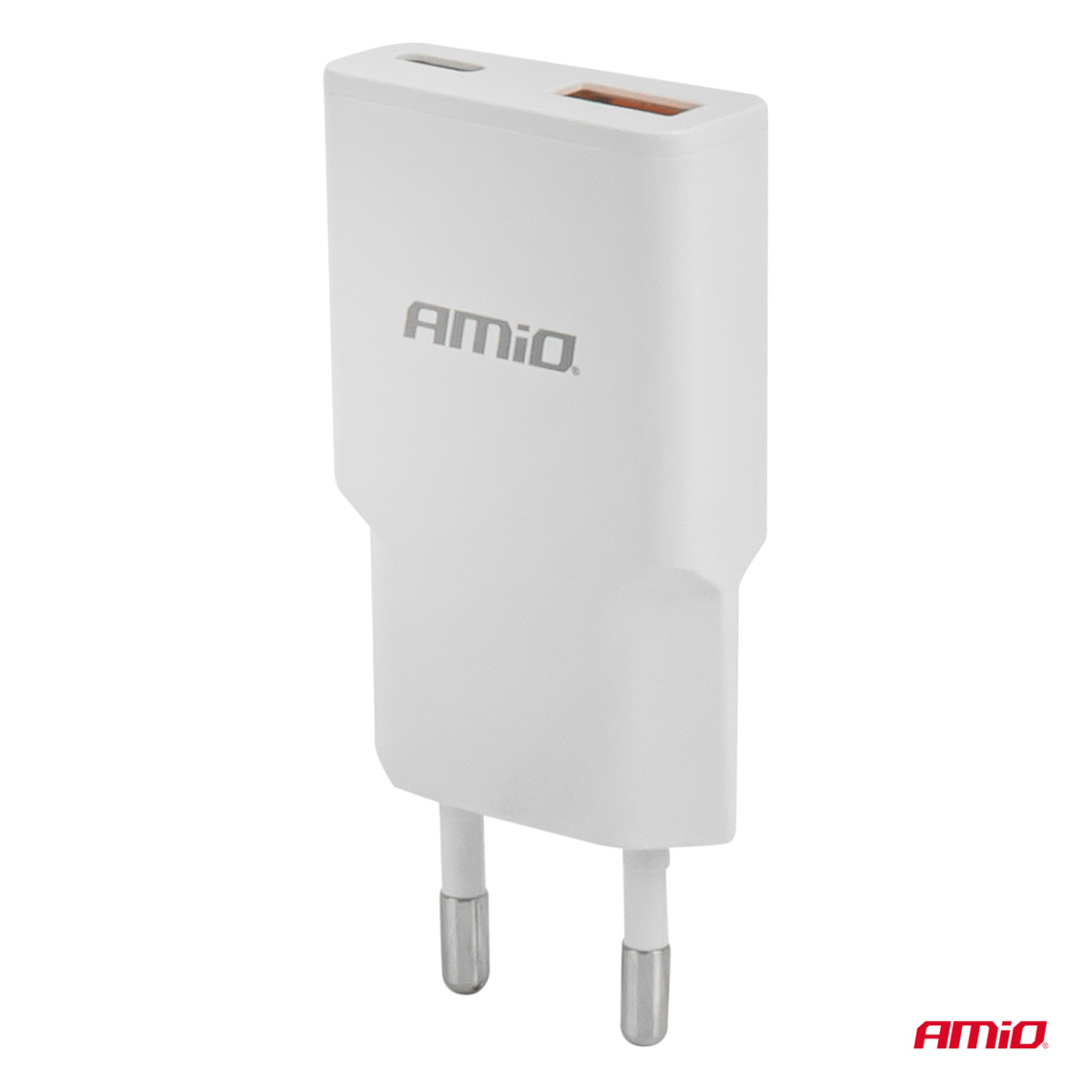 Tīkla lādētājs 230V 20W GaN USB-C USB-A AMIO-04838