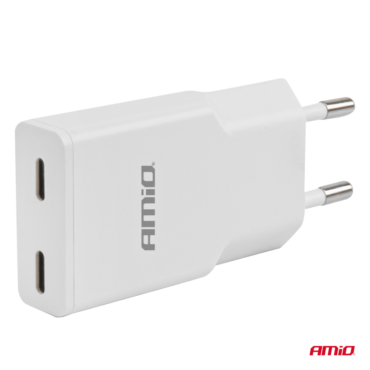 Tīkla lādētājs 230V 30W GaN 2x USB-C AMIO-04839