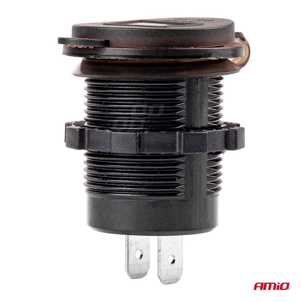 Ūdensizturīgs tālruņa lādētājs ar digitālo voltmetru 2xUSB 12/24V MOD-06