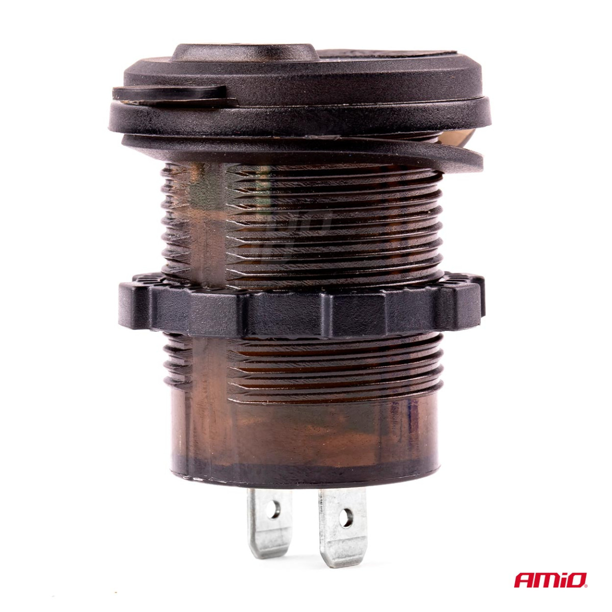 Ūdensizturīgs tālruņa lādētājs ar digitālo voltmetru USB + USB C 12/24V MOD-07