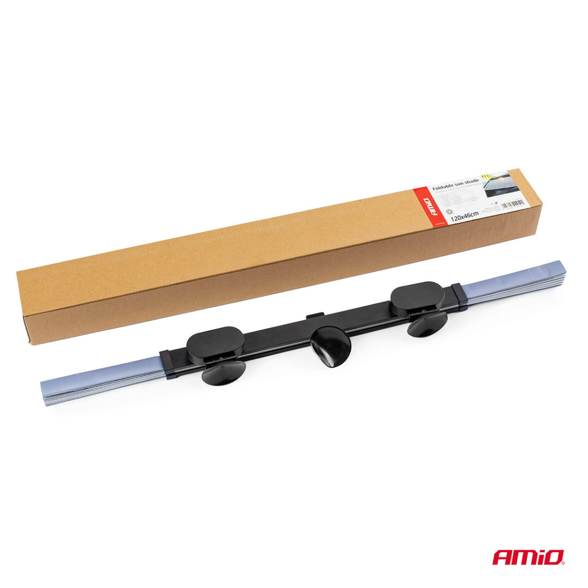 Salokāms vējstikla saules aizsargs 120x46 cm AMIO-02910