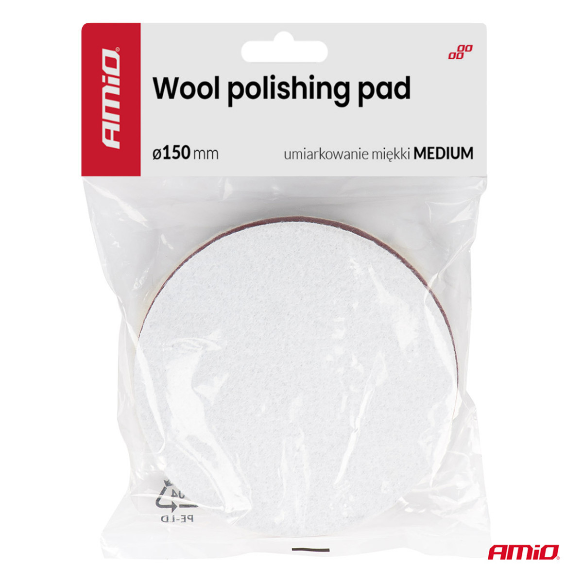 Vilnas pulēšanas disks, vidēja cietība, 150 mm ADET-35 AMIO-04883