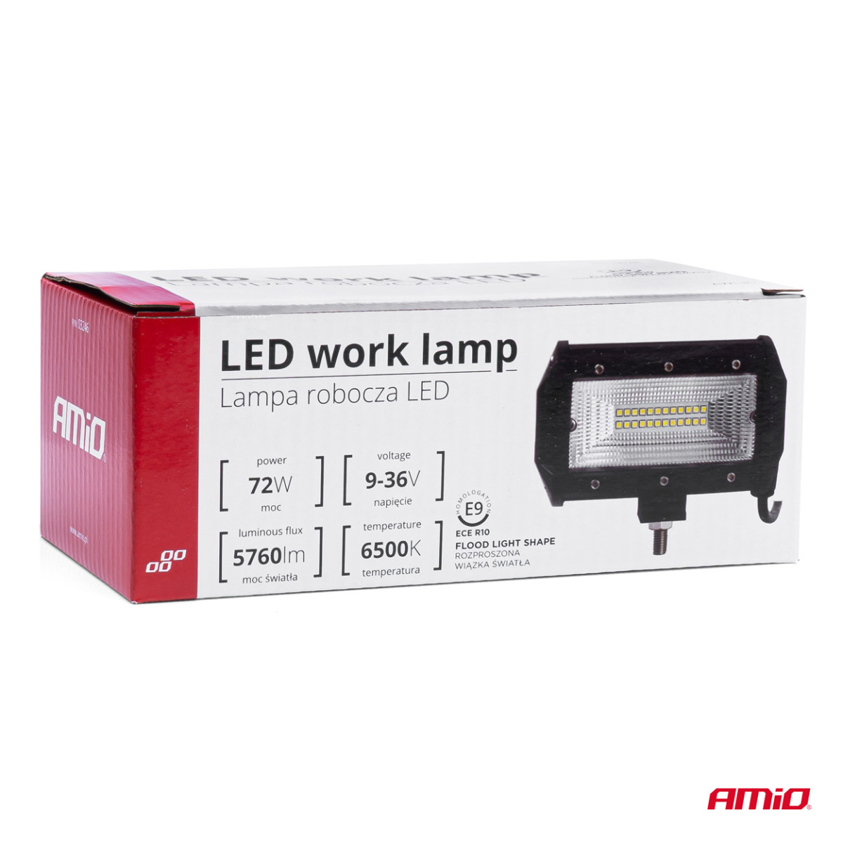 LED darba lampa, 72 W, 9–36 V, AWL35