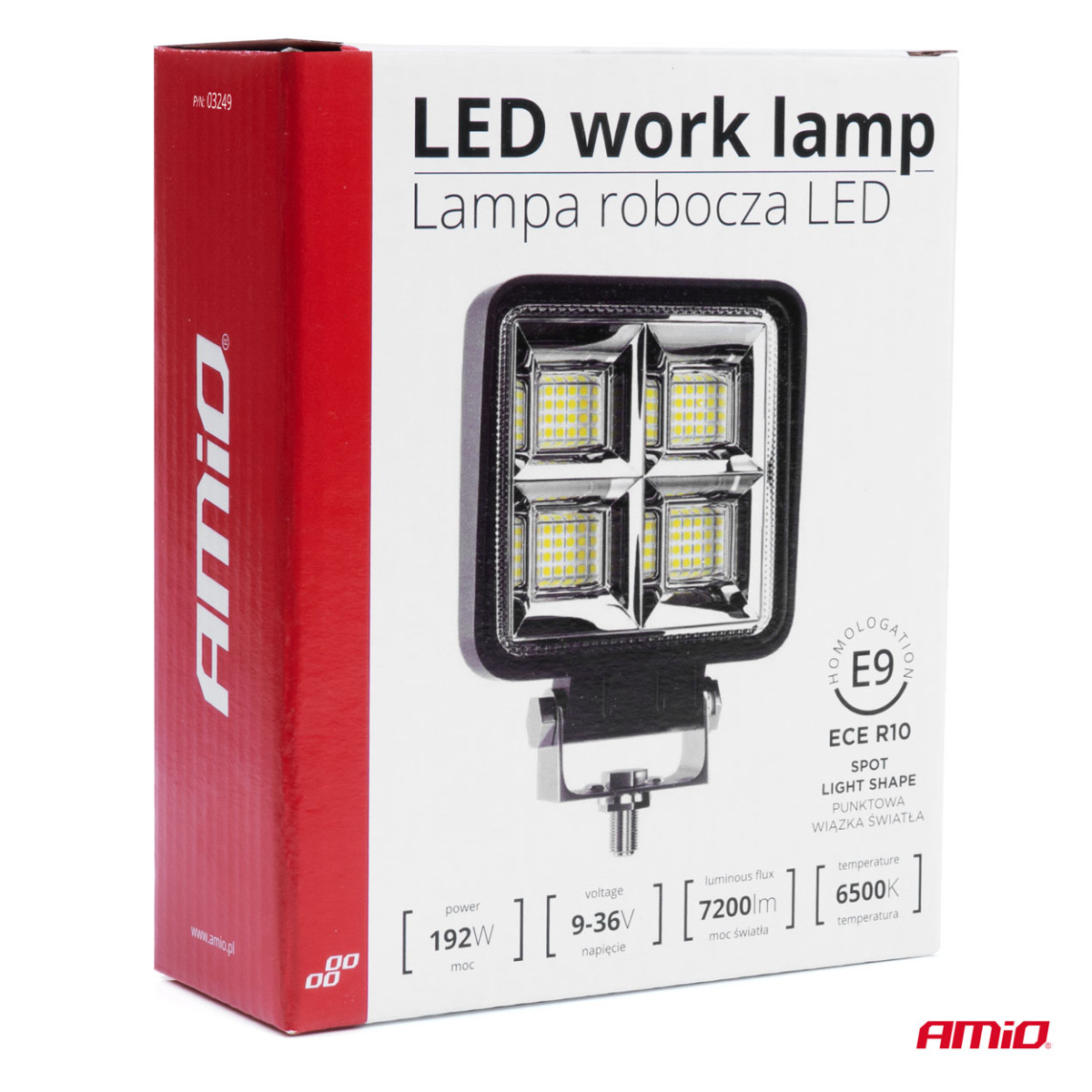 LED darba lampa, 192 W, 9–36 V, AWL38