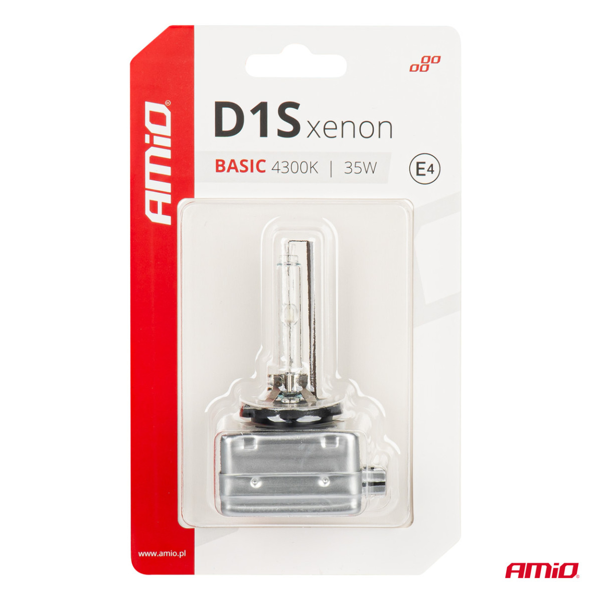 Ksenona spuldze D1S 35W 4300K AMiO BASIC blisterī AMIO-03863