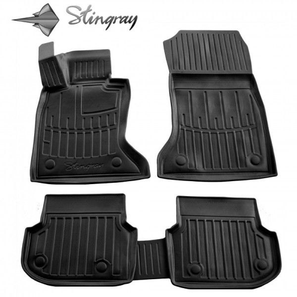 Gumijas 3D paklājiņi BMW 5 F10, F11 2010-2013g., 5 pc. / melna / 5027145 / ar paaugstinātām malām