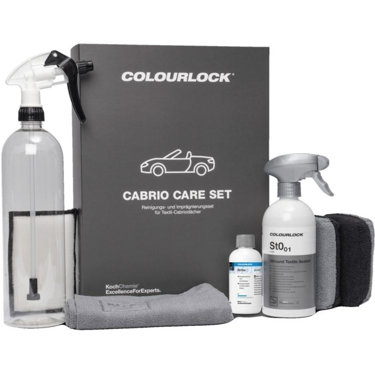 KOCH CHEMIE COLOURLOCK Cabrio Care Set, kabrioleta jumta kopšanas komplekts ar tekstila pārklājumu
