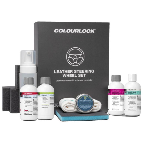 KOCH CHEMIE COLOURLOCK Leather Steering Wheel Set, melnas ādas stūres atjaunošanas komplekts KOCH CHEMIE COLOURLOCK Leather Steering Wheel Set, melnas ādas stūres atjaunošanas komplekts