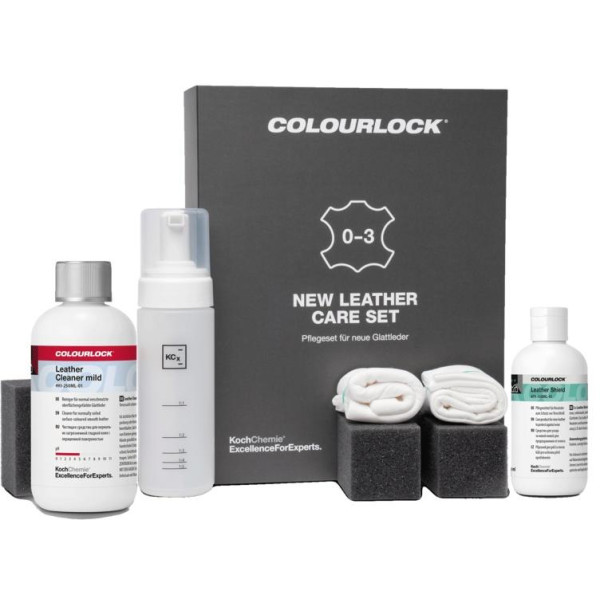 KOCH CHEMIE COLOURLOCK New Leather Care Set, jauns gludas ādas kopšanas komplekts KOCH CHEMIE COLOURLOCK New Leather Care Set, jauns gludas ādas kopšanas komplekts