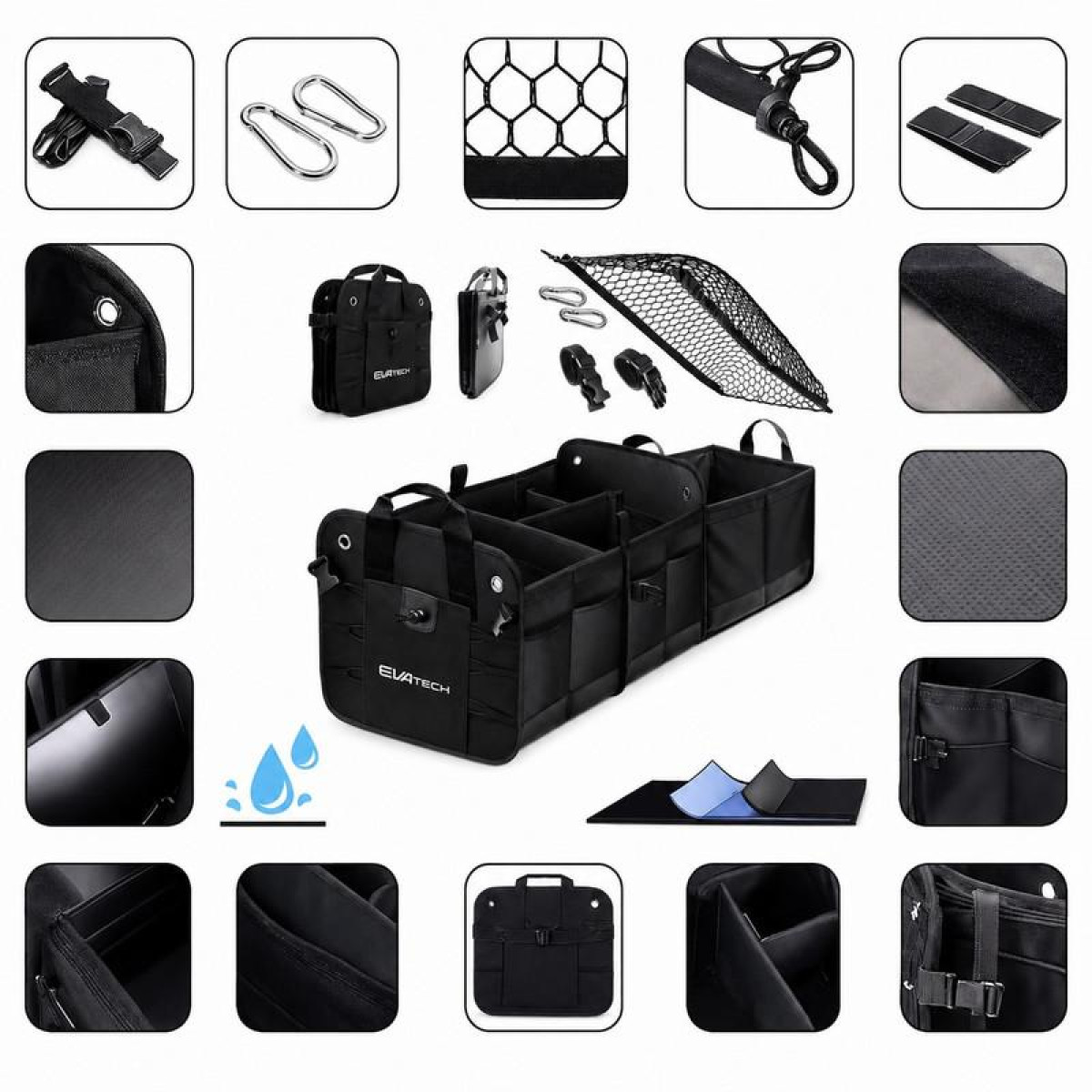 Salokāmais auto bagāžnieka organizators 2 Plus EVAtech 60×37×32 cm