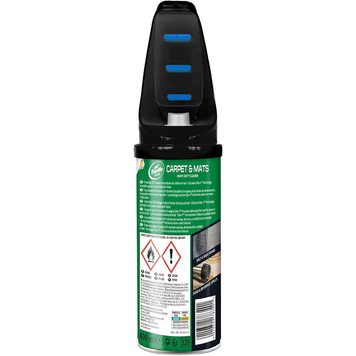 TURTLE WAX Power Out Carpets&Mats + Odor-X, paklāju un tepiķu tīrīšanas līdzeklis ar smaku bloķēšanas tehnoloģiju, 400 ml TURTLE WAX Power Out Carpets&Mats + Odor-X, paklāju un tepiķu tīrīšanas līdzeklis ar smaku bloķēšanas tehnoloģiju, 400 ml